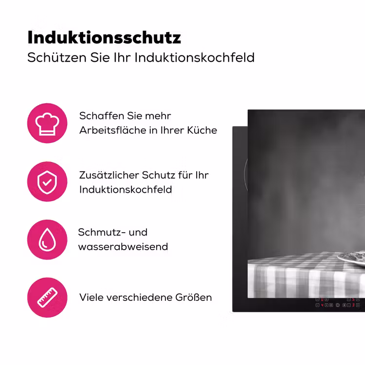 Bengaal - Kat - Tafelkleed - Zwart - Wit - Dier Inductie beschermer vinyl 3mm klein -zzzzzzz-lf-ups