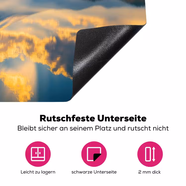 Berg - Rivier - Zonsondergang Inductie beschermer vinyl 3mm klein -zzzzzzz-lf-onderkant