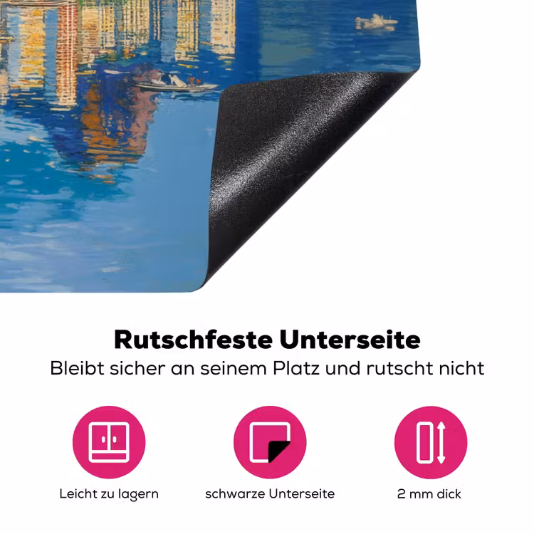 Berg - Skyline - Strand - Water Inductie beschermer vinyl 3mm klein -zzzzzzz-lf-onderkant