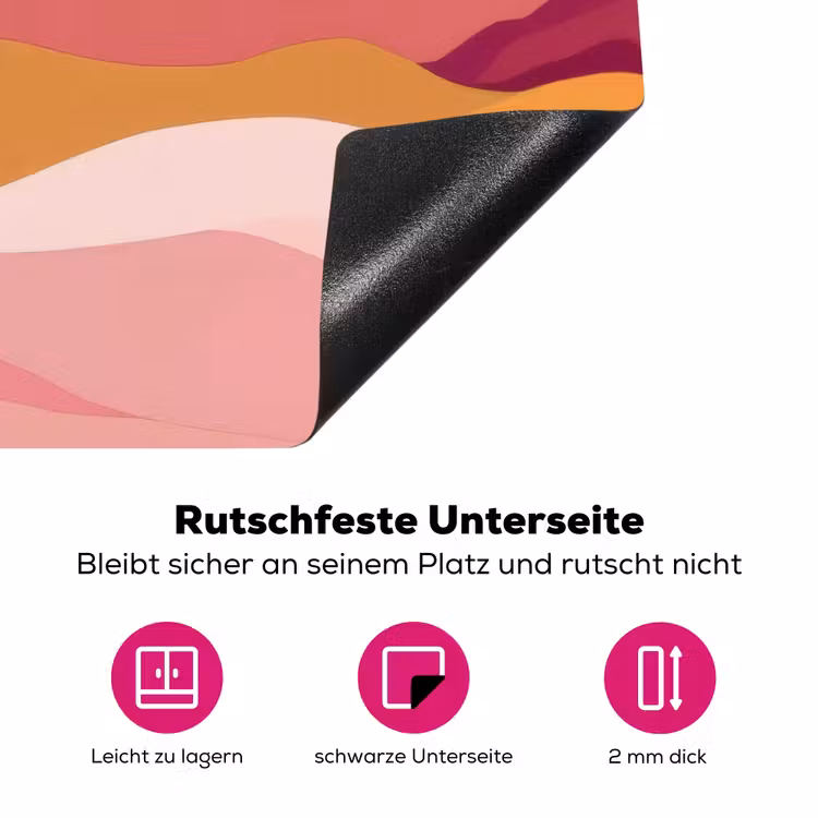 Bergen - Abstract - Zonnestralen - Roze Inductie beschermer vinyl 3mm klein -zzzzzzz-lf-onderkant