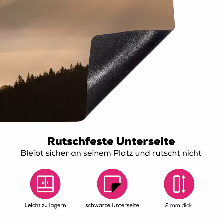 Bergen - Mist - Zonnestralen Inductie beschermer vinyl 3mm klein -zzzzzzz-lf-onderkant