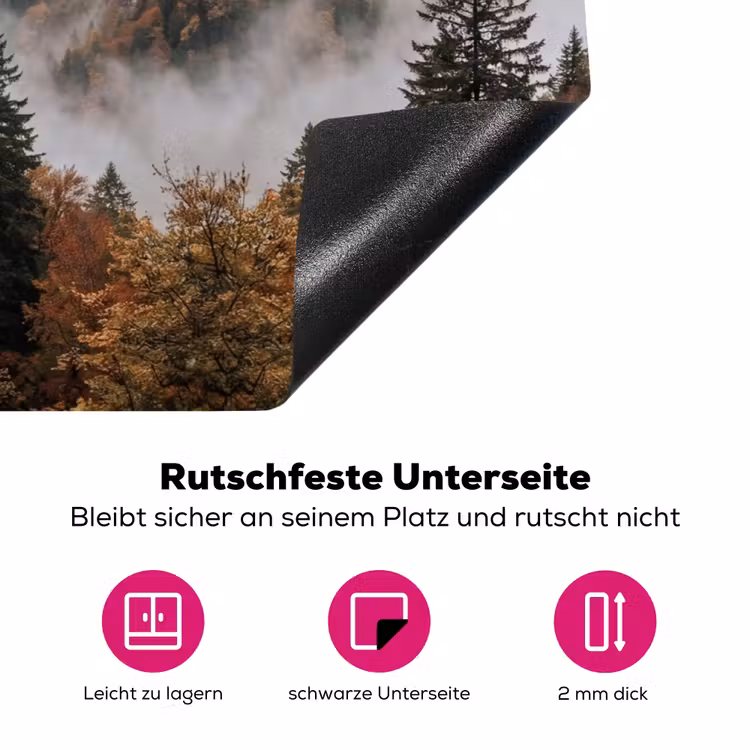 Bergen - Vallei - Mist - Herfst - Natuur Inductie beschermer vinyl 3mm klein -zzzzzzz-lf-onderkant