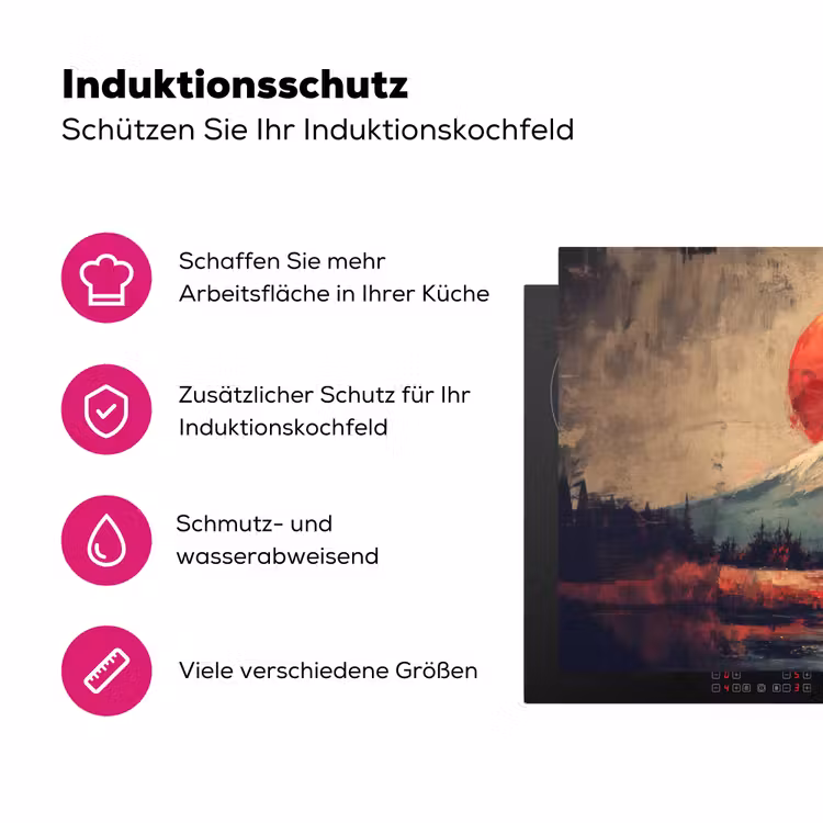 Bergtop - Sneeuw - Zon Inductie beschermer vinyl 3mm klein -zzzzzzz-lf-ups