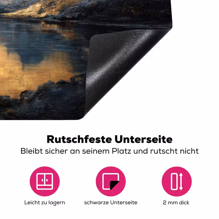 Berglandschap met Gouden Zonsondergang Inductie beschermer vinyl 3mm klein -zzzzzzz-lf-onderkant