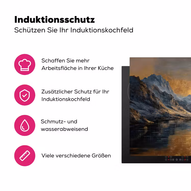 Berglandschap met Gouden Zonsondergang Inductie beschermer vinyl 3mm klein -zzzzzzz-lf-ups