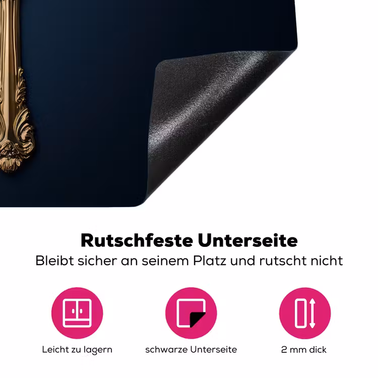 Bestek - Donkerblauw - Goud Inductie beschermer vinyl 3mm klein -zzzzzzz-lf-onderkant