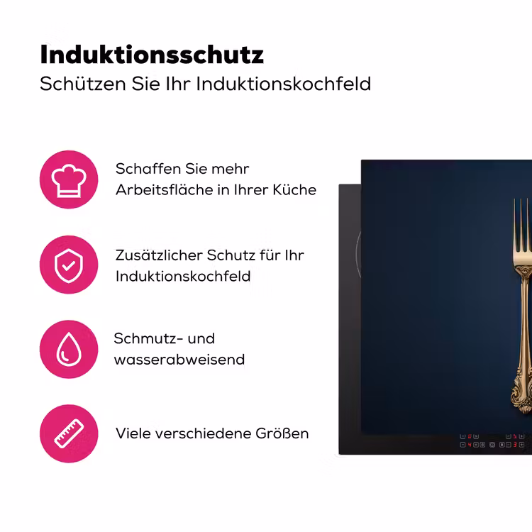 Bestek - Donkerblauw - Goud Inductie beschermer vinyl 3mm klein -zzzzzzz-lf-ups