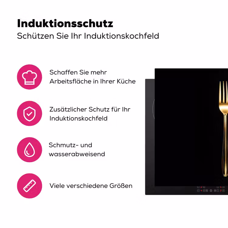 Bestek - Goud - Mes - Vork Inductie beschermer vinyl 3mm klein -zzzzzzz-lf-ups