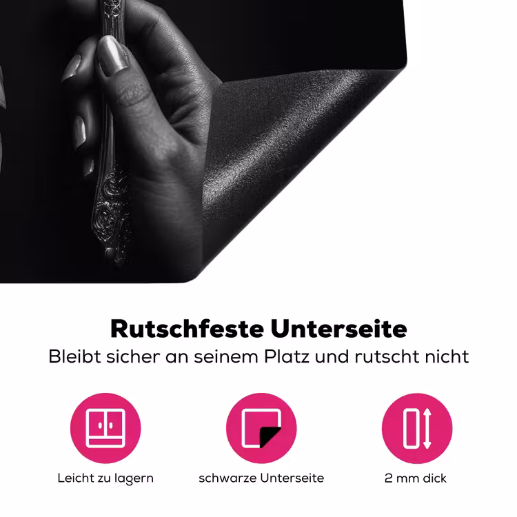 Bestek - Zwart - Wit Inductie beschermer vinyl 3mm middel -zzzzzzz-lf-onderkant