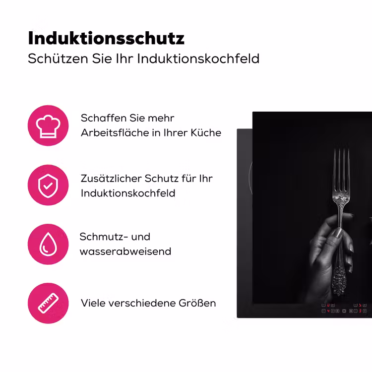 Bestek - Zwart - Wit Inductie beschermer vinyl 3mm middel -zzzzzzz-lf-ups