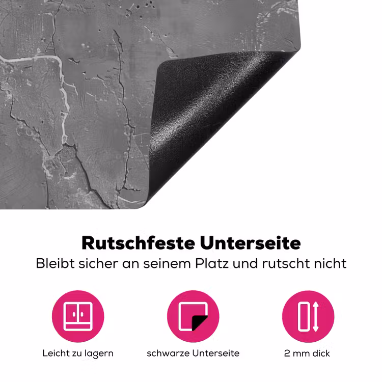 Beton - Grijs - Abstract - Betonlook Inductie beschermer vinyl 3mm middel -zzzzzzz-lf-onderkant