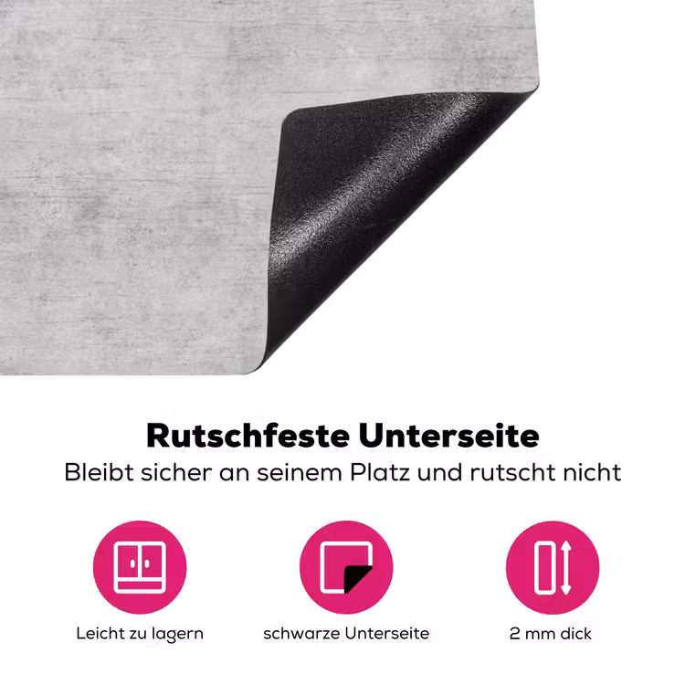 Beton - Grijs - Industrieel - Patroon Inductie beschermer vinyl 3mm klein 276 -zzzzzzz-lf-onderkant