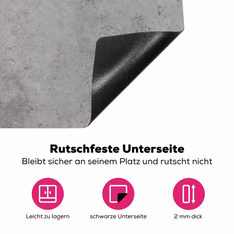 Beton - Grijs - Patronen Inductie beschermer vinyl 3mm klein 276 -zzzzzzz-lf-onderkant