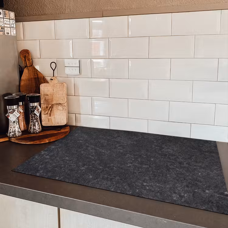 Beton - Grijs - Textuur - Retro - Industrieel Inductie beschermer vinyl 3mm klein -sfeer3