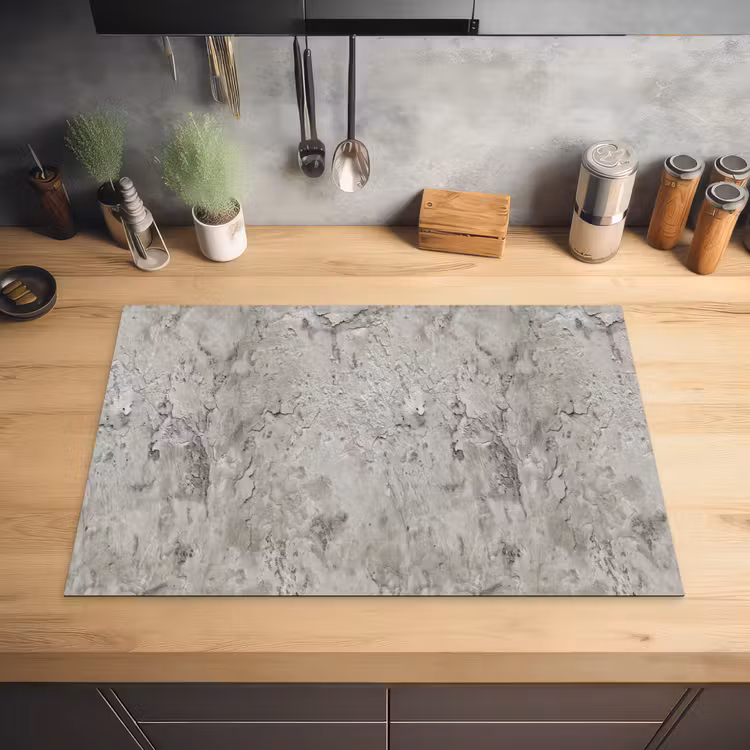 Beton - Grijs - Muur Inductie beschermer vinyl 3mm klein 276 -sfeer5