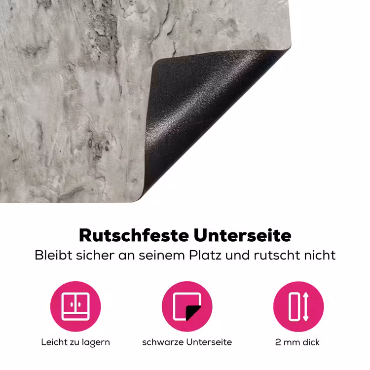 Beton - Grijs - Muur Inductie beschermer vinyl 3mm klein 276 -zzzzzzz-lf-onderkant