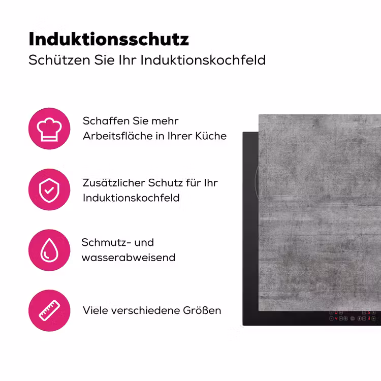 Beton - Patroon - Antiek Inductie beschermer vinyl 3mm klein 276 -zzzzzzz-lf-ups