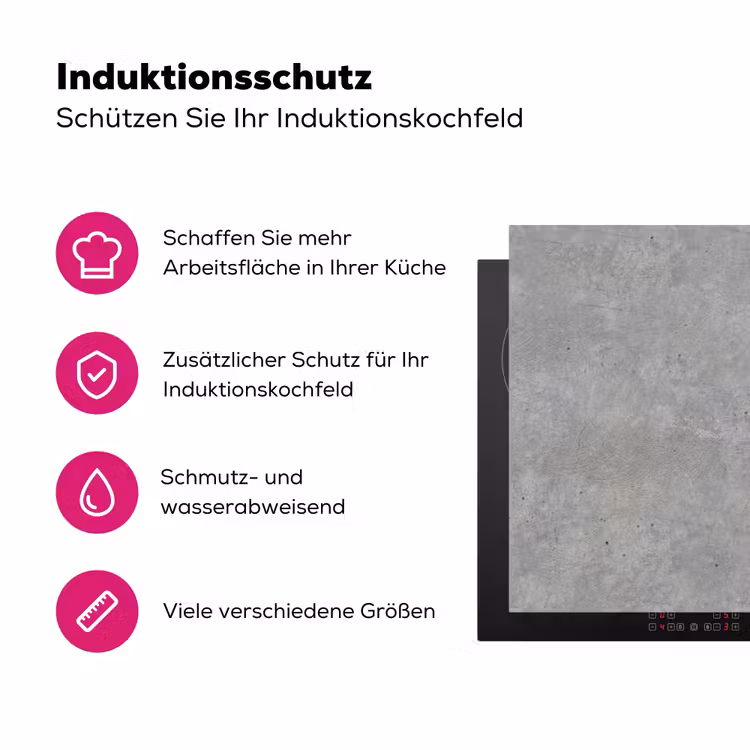 Beton - Patronen - Industrieel Inductie beschermer vinyl 3mm klein 276 -zzzzzzz-lf-ups