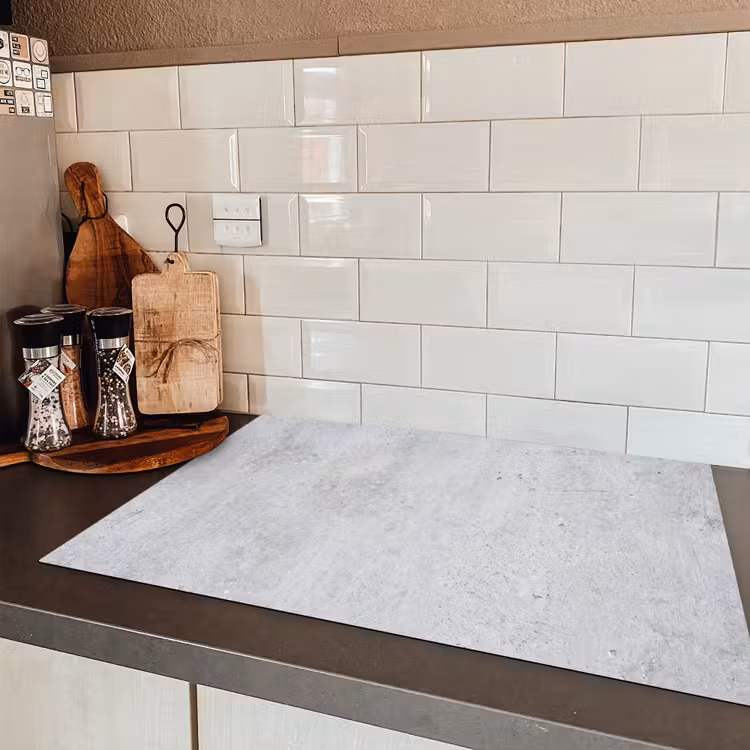 Beton - Textuur - Achtergrond - Grijs - Industrieel Inductie beschermer vinyl 3mm klein -sfeer3