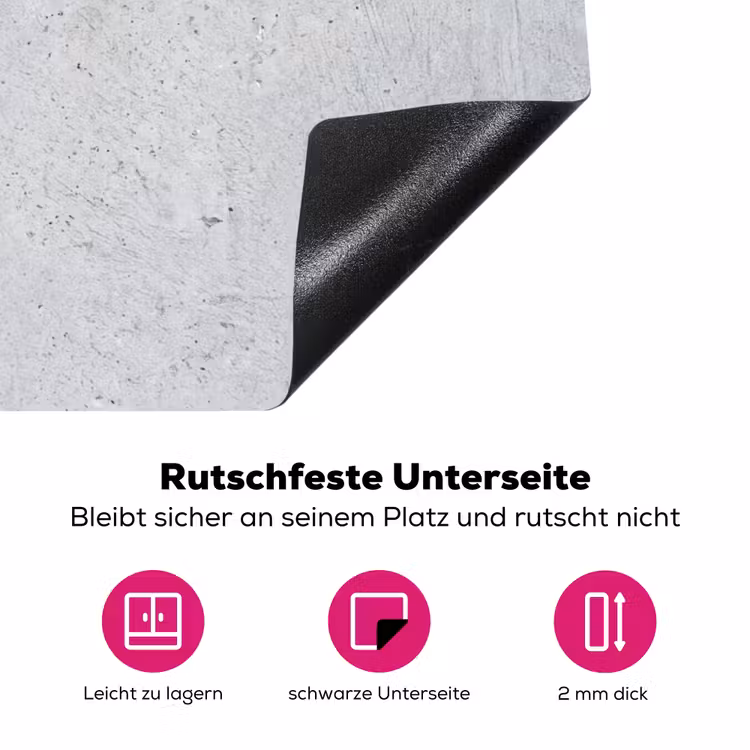 Beton - Textuur - Achtergrond - Grijs - Industrieel Inductie beschermer vinyl 3mm klein -zzzzzzz-lf-onderkant