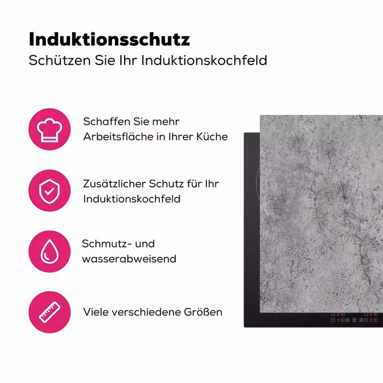 Beton - Muur - Industrieel - Patronen Inductie beschermer vinyl 3mm klein 276 -zzzzzzz-lf-ups