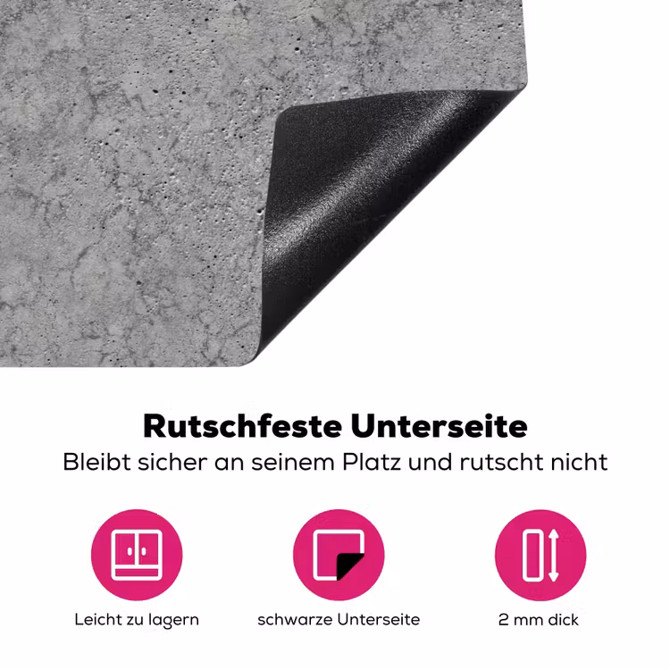Beton - Muur - Patronen - Industrieel Inductie beschermer vinyl 3mm klein 276 -zzzzzzz-lf-onderkant