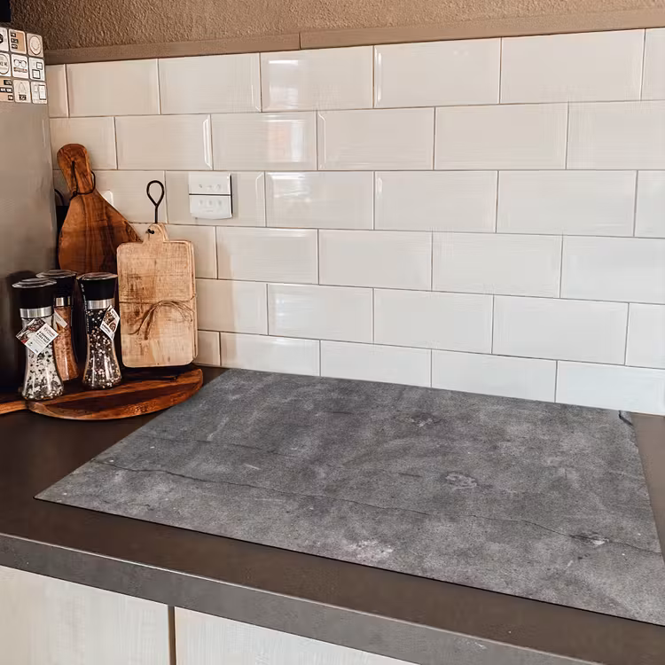 Beton - Muur - Cement Inductie beschermer vinyl 3mm klein -sfeer3