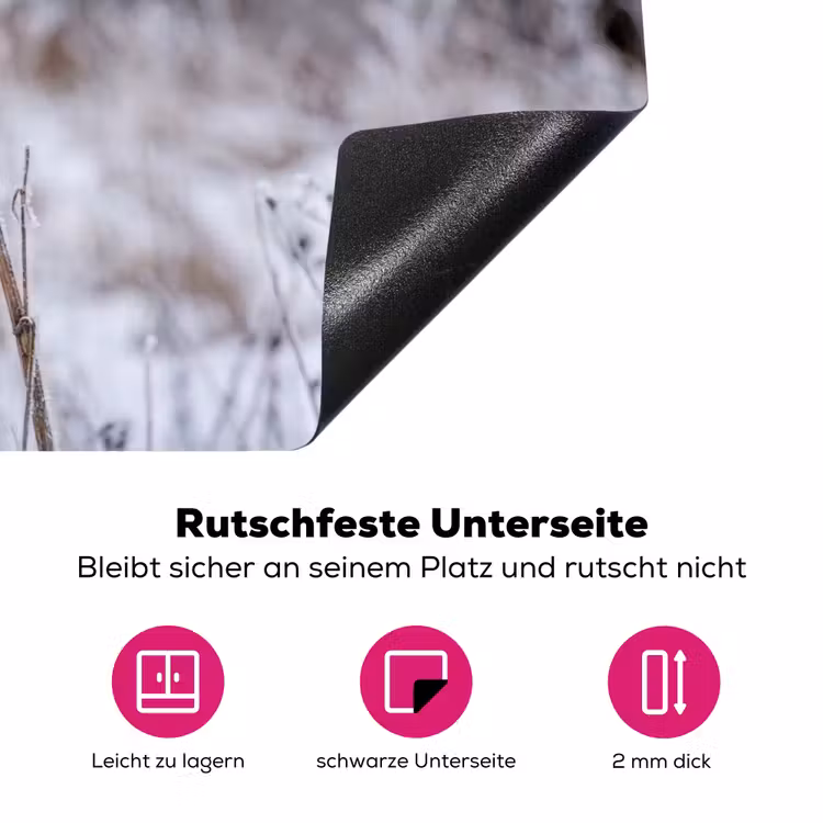 Schermbloem - Rijp - Kristallen - Winter - Delicaat Inductie beschermer vinyl 3mm klein -zzzzzzz-lf-onderkant