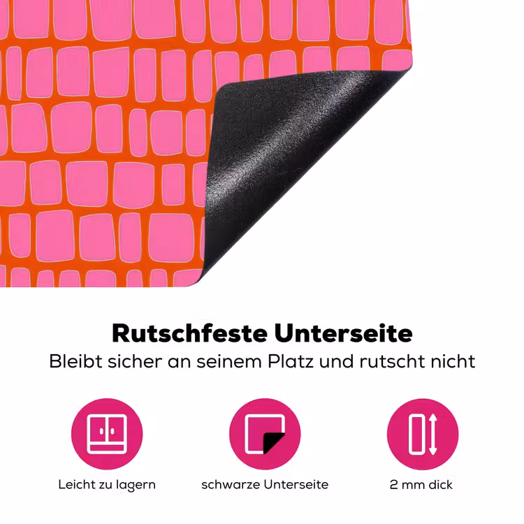 Organisch - Raster - Roze Inductie beschermer vinyl 3mm klein 276 -zzzzzzz-lf-onderkant