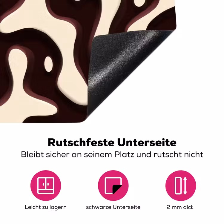 Organisch - Krachtig - Bruin Inductie beschermer vinyl 3mm klein 276 -zzzzzzz-lf-onderkant
