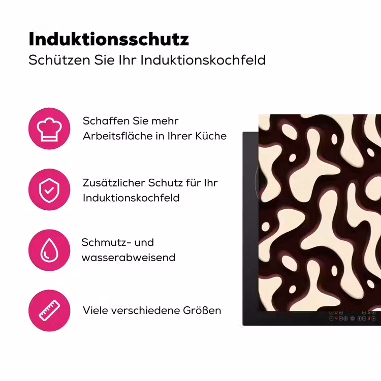 Organisch - Krachtig - Bruin Inductie beschermer vinyl 3mm klein 276 -zzzzzzz-lf-ups
