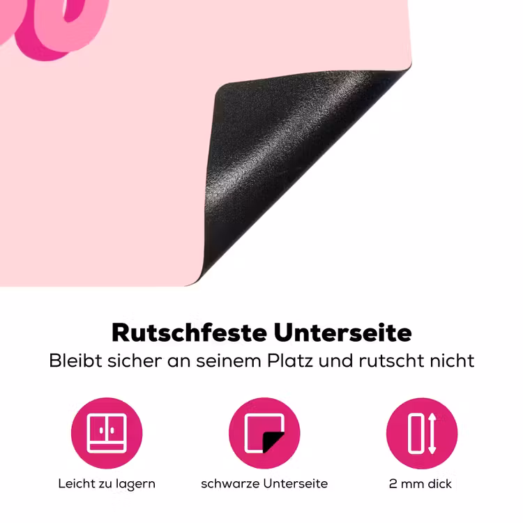 Bisou - Roze - Dikke letters Inductie beschermer vinyl 3mm klein -zzzzzzz-lf-onderkant
