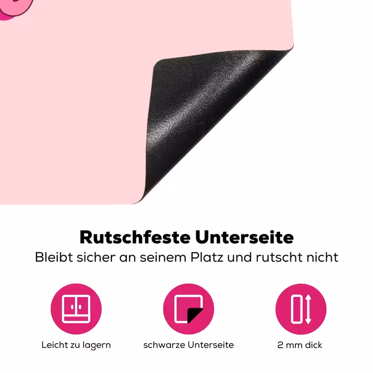 Bisou - Roze - Schaduw Inductie beschermer vinyl 3mm klein -zzzzzzz-lf-onderkant