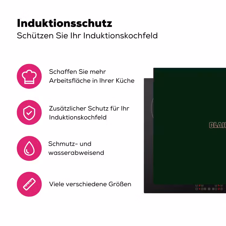 BLAH BLAH BLAH - Mond - Groen Inductie beschermer vinyl 3mm klein -zzzzzzz-lf-ups