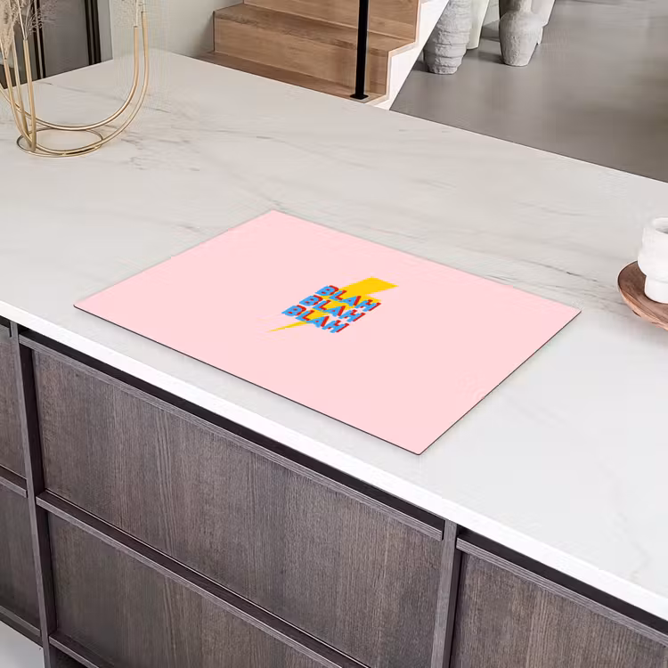 Blah - Bliksem - Roze Inductie beschermer vinyl 3mm klein -sfeer8