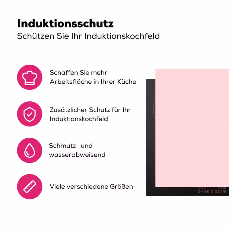 Blah - Bliksem - Roze Inductie beschermer vinyl 3mm klein -zzzzzzz-lf-ups