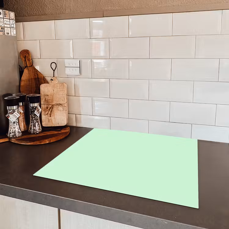 Pale - Mint - Groen Inductie beschermer vinyl 3mm middel 274 -sfeer3