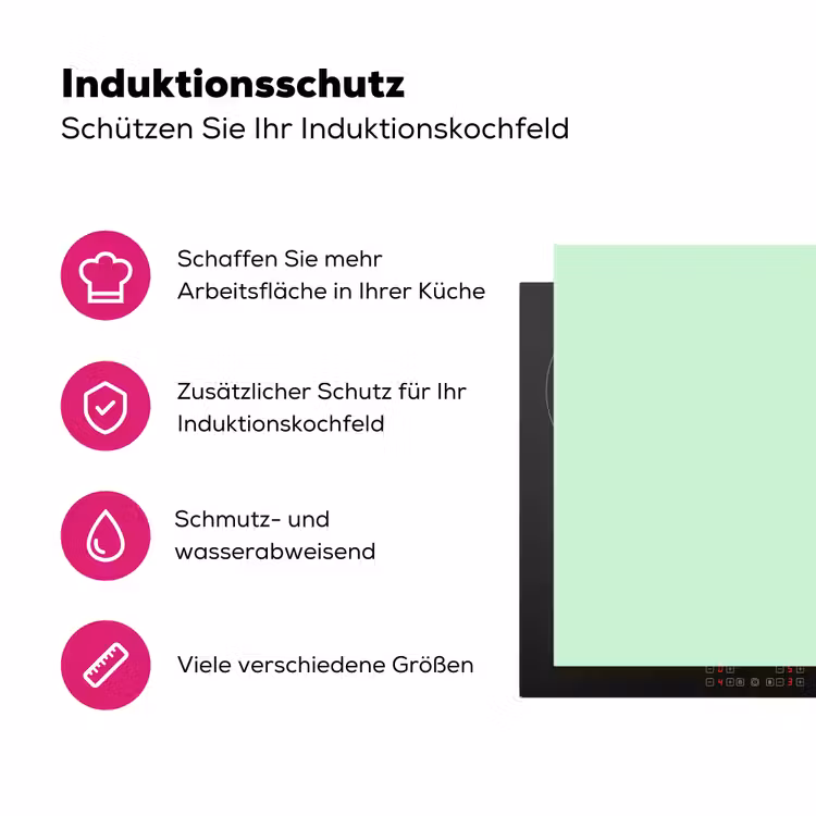 Pale - Mint - Groen Inductie beschermer vinyl 3mm middel 274 -zzzzzzz-lf-ups