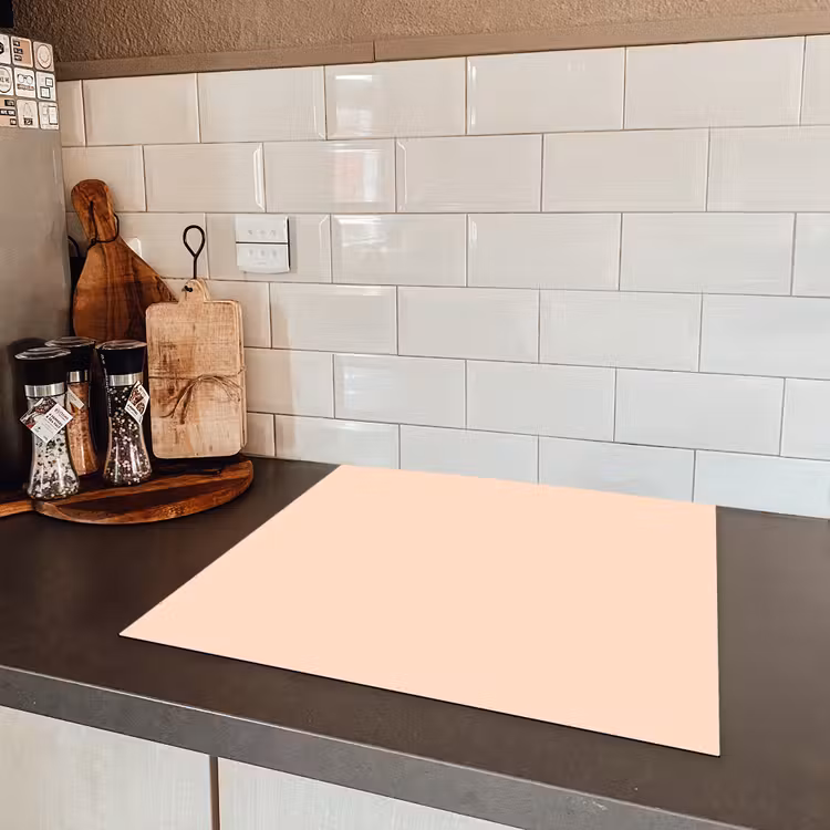 Pale - Peach - Nude Inductie beschermer vinyl 3mm middel 274 -sfeer3