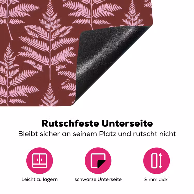 Blad - Patroon - Paars Inductie beschermer vinyl 3mm klein 276 -zzzzzzz-lf-onderkant