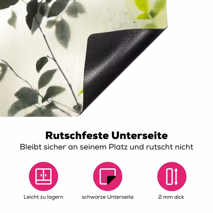 Blad - Schaduw - Natuur - Abstract - Groen Inductie beschermer vinyl 3mm klein -zzzzzzz-lf-onderkant