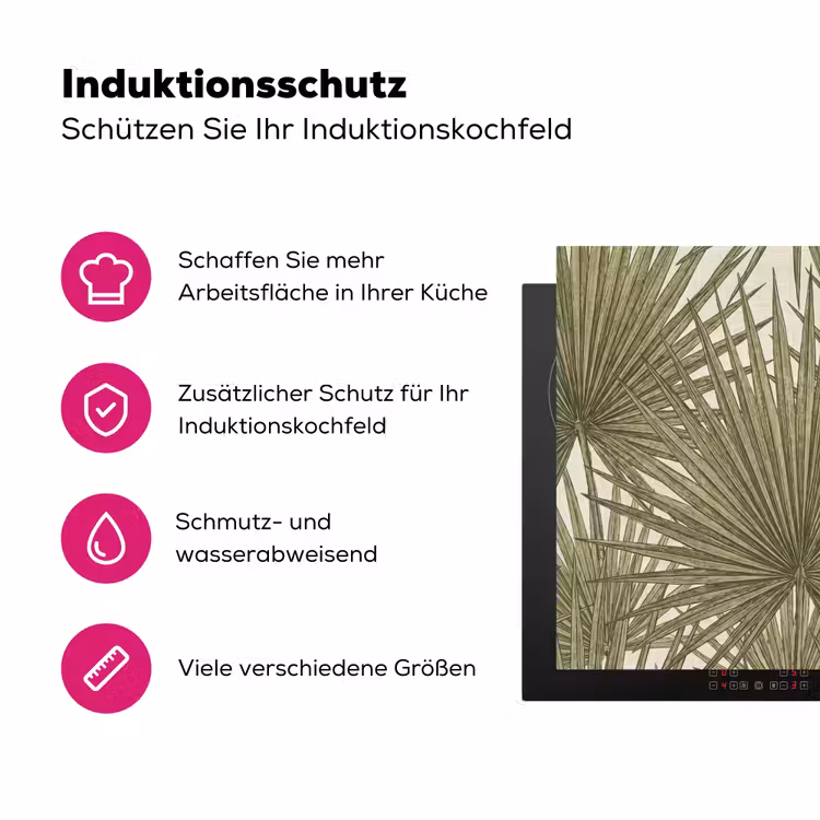 Blad - Tropisch - Patroon - Natuur - Groen Inductie beschermer vinyl 3mm middel -zzzzzzz-lf-ups