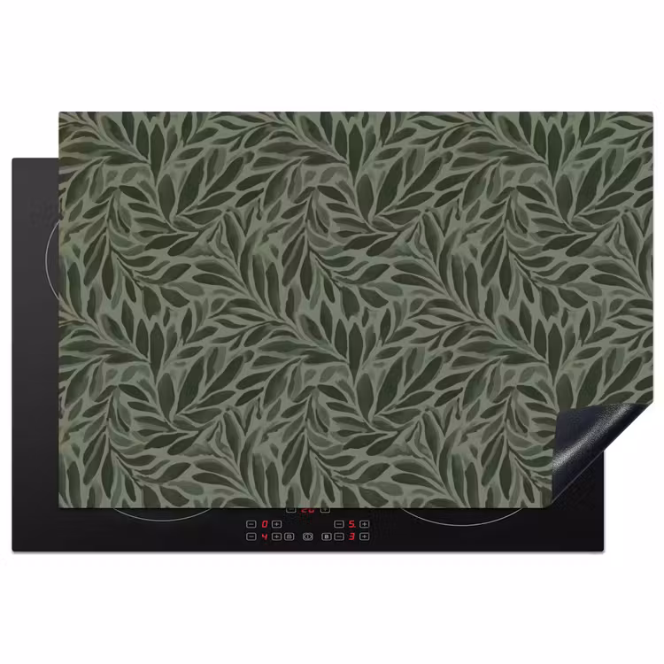 Bladeren - Organisch - Groen Inductie beschermer vinyl 3mm klein 276 -3d