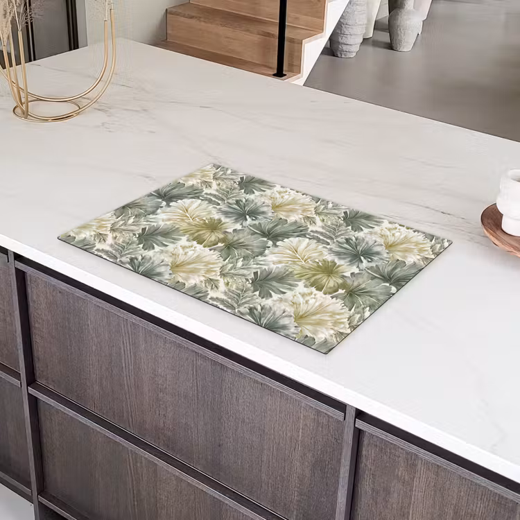 Bladeren - Botanisch - Groen Inductie beschermer vinyl 3mm klein 276 -sfeer8