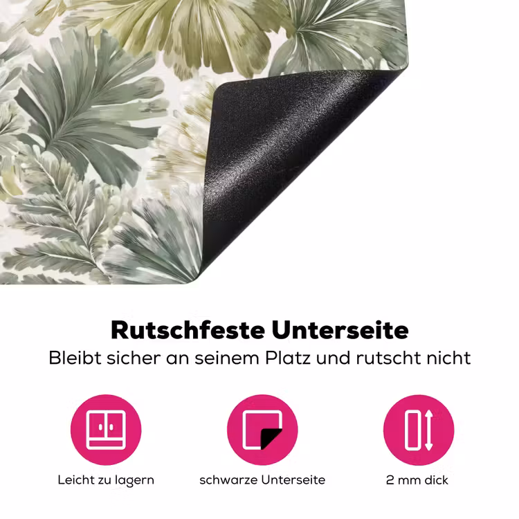 Bladeren - Botanisch - Groen Inductie beschermer vinyl 3mm klein 276 -zzzzzzz-lf-onderkant
