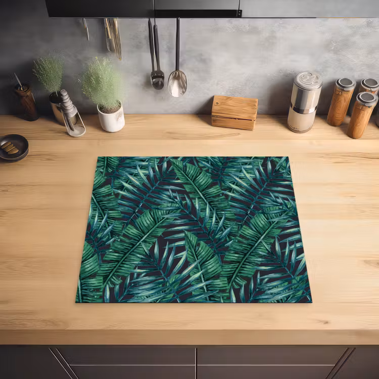Bladeren - Inductie beschermer - Jungle - Tropical Inductie beschermer vinyl 3mm middel -sfeer5