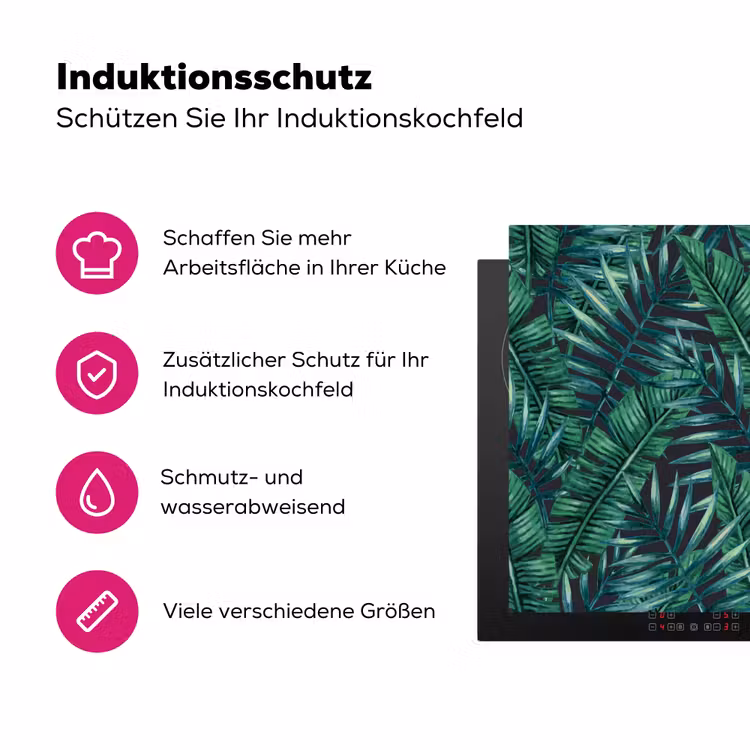 Bladeren - Inductie beschermer - Jungle - Tropical Inductie beschermer vinyl 3mm middel -zzzzzzz-lf-ups