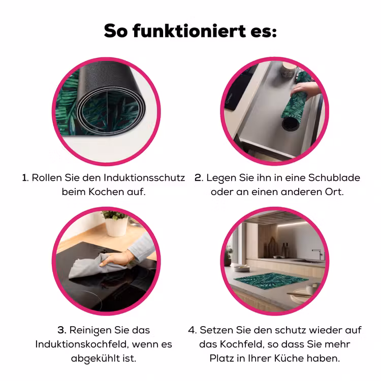 Bladeren - Inductie beschermer - Jungle - Tropical Inductie beschermer vinyl 3mm middel -zzzzzzz-lf-werking