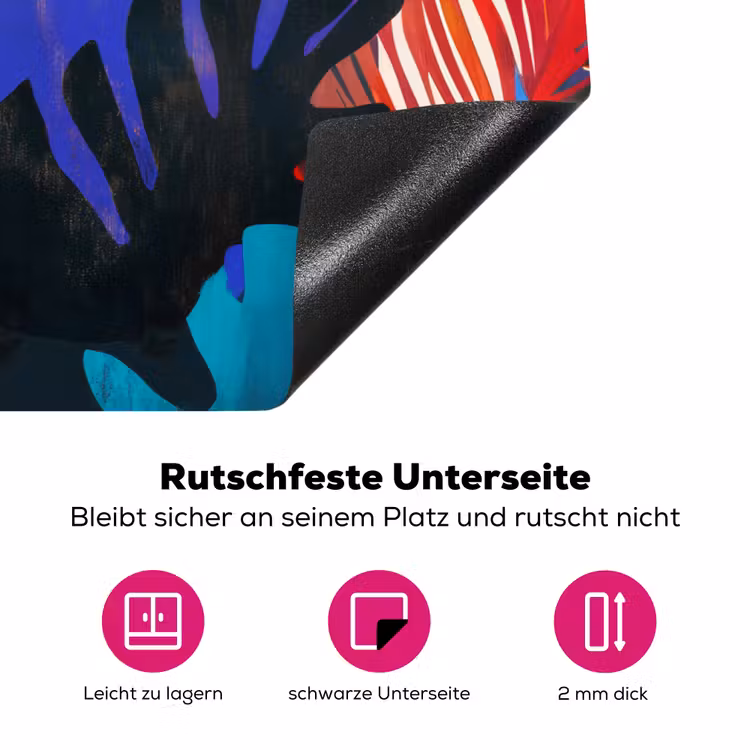 Bladeren - Vormen - Abstract - Kleurrijk Inductie beschermer vinyl 3mm klein -zzzzzzz-lf-onderkant