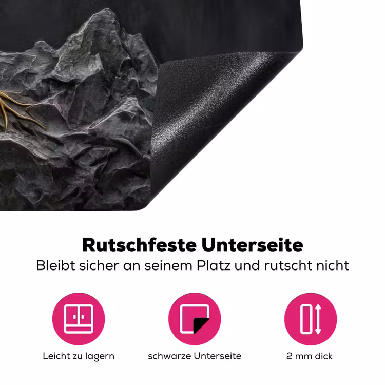Bladeren - Goud - Boom - Rots Inductie beschermer vinyl 3mm klein -zzzzzzz-lf-onderkant